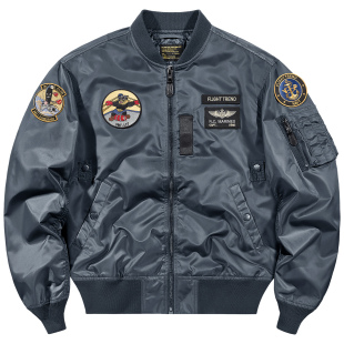 VIP潮牌ma1飞行员夹克男新款 复古棒球服外套 宽松拳击刺绣徽章美式