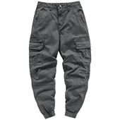 子男潮牌工装 裤 多口袋宽松运动休闲束脚裤 VIP裤 春秋日系复古长裤