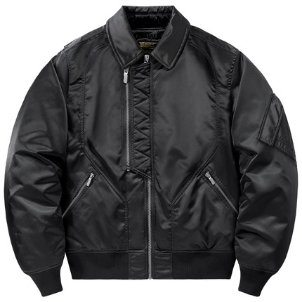 VIP解构设计感拉链飞行夹克男加厚棉衣美式高街短款翻领棉服外套