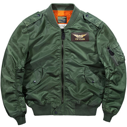 VIP新款ma1飞行员夹克男纯色宽松徽章棒球服春秋大码工装外套潮牌