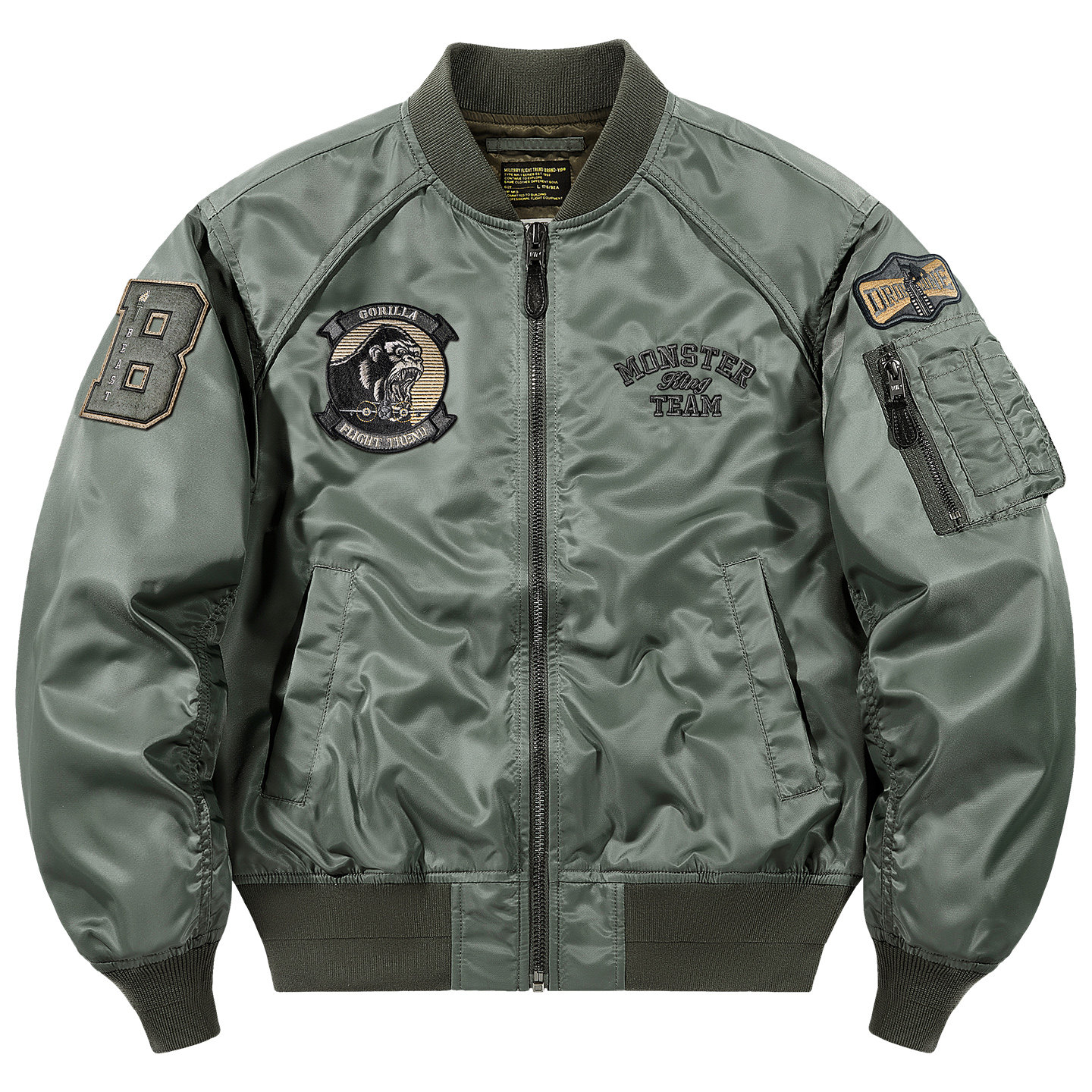 VIP美式刺绣飞行员夹克男春季宽松bomber棒球服复古休闲外套潮牌