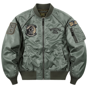 VIP美式 宽松bomber棒球服复古休闲外套潮牌 刺绣飞行员夹克男春季