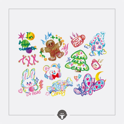 再变纹身贴随手涂鸦E防水彩色女