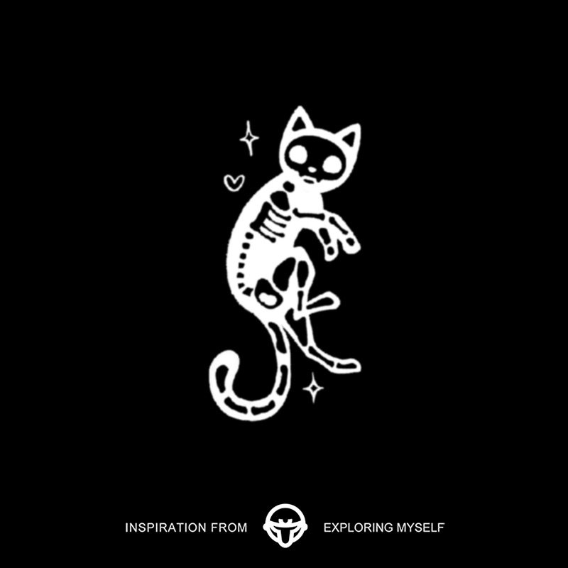 再变 骨喵星草本纹身贴防水防汗持久搞怪猫咪可爱贴纸女胸口锁骨