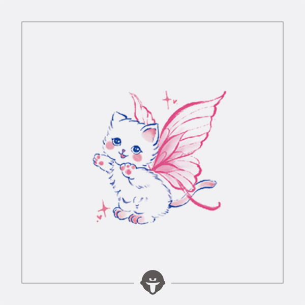 再变纹身贴花猫彩色可爱防水女