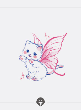 再变纹身贴花猫彩色可爱防水女