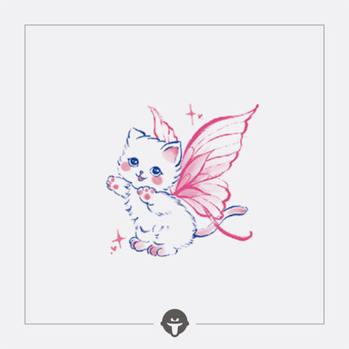 再变纹身贴花猫彩色可爱防水女