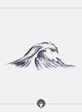 再变纹身贴海浪彩色锁骨防水女