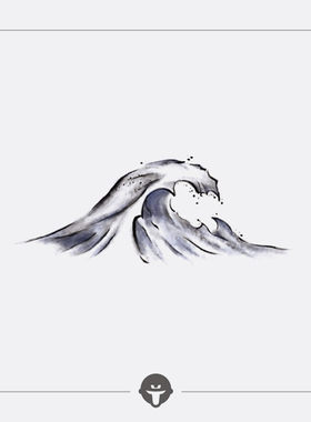 再变纹身贴海浪彩色锁骨防水女