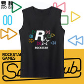 t恤衫 可定制R星5游戏公司Rockstar Games无袖 男学生纯棉背心衣服