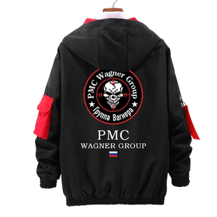 俄罗斯瓦格纳雇佣兵集团拼接连帽夹克薄款男女外套带帽衫加绒衣服