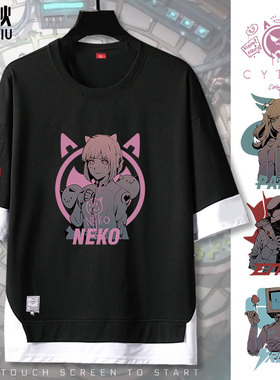NEKO音乐世界Cytus2周边电子手游假两件5五分袖男女短袖t恤衫衣服