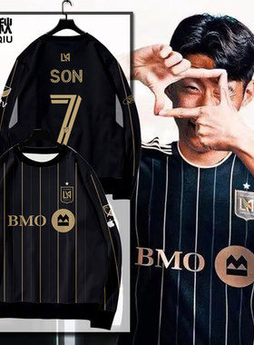 25-26洛杉矶FC队服孙兴慜吉鲁足球衣服圆领卫衣套头男女球迷长袖