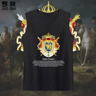 t恤衫 男凉快衣服纯棉背心 Empire法兰西帝国法国共和国无袖 French