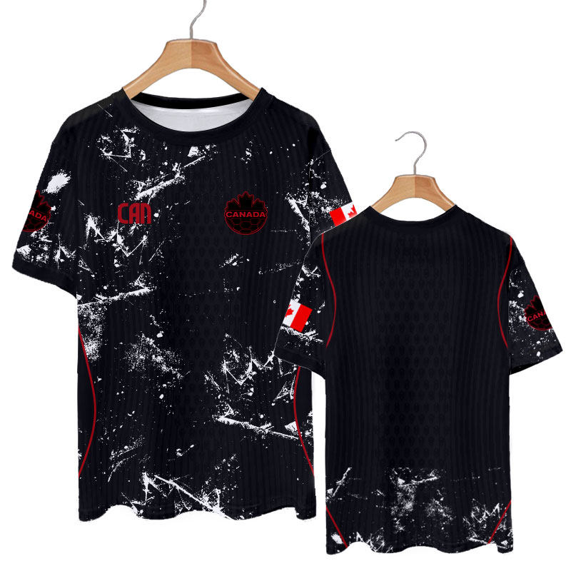 Canadian team uniforms for the 2026 World Cup, player version football clothes, quick-drying short-sleeved T-shirts for men and women, ice silk half-sleeved shirts thumbnail 5