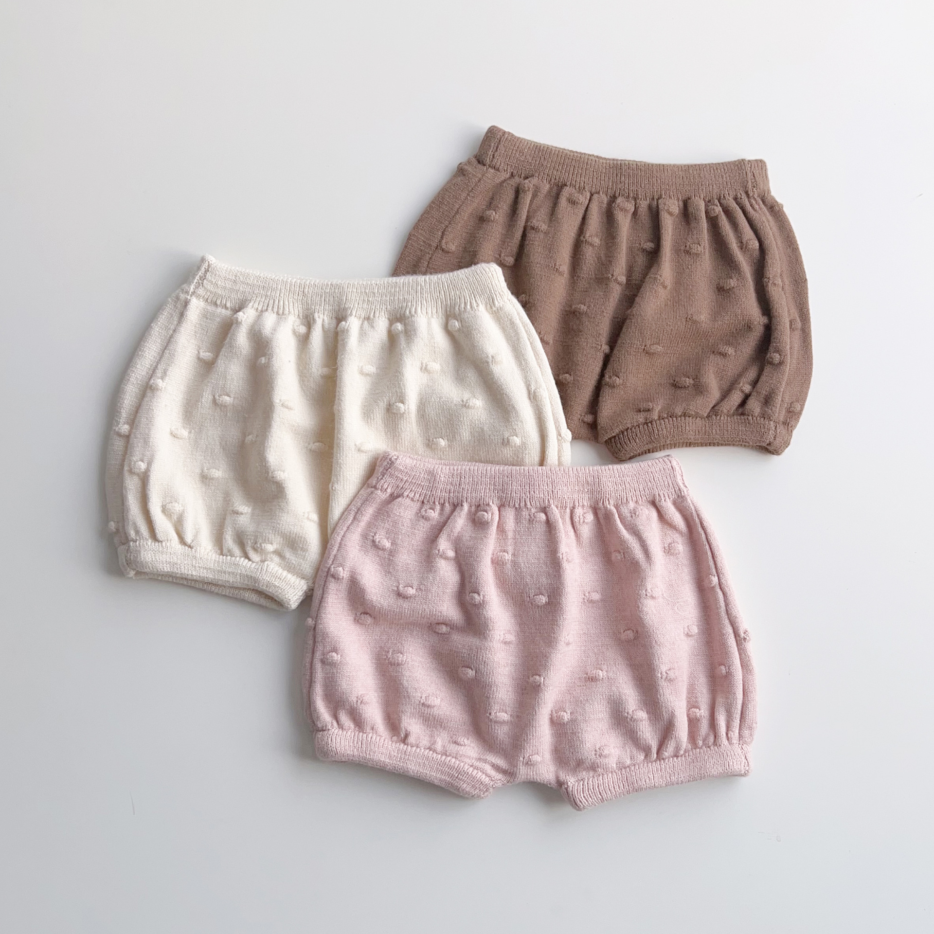 日本petit main尾货70 80婴儿男女宝宝秋季针织毛线短裤可爱PP裤