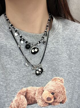 韩东大门煤球搞怪卡通系列可爱小众独特设计时尚个性不掉色项链女