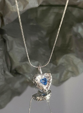 韩版韩式饰品小众设计项饰锁骨链冰糖熔岩爱心s925纯银项链女