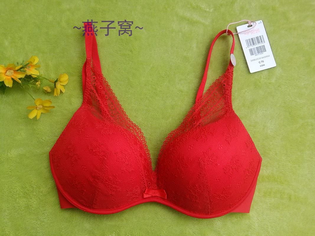 70c兰卓丽300810130性感蕾丝断下扒聚拢文胸长三角杯 无钢圈聚拢