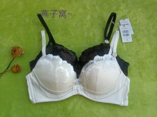 兰卓丽新300810145 刺绣花边无钢圈舒适聚拢文胸蕾丝胸罩聚拢小胸