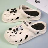 Тапочки в стиле Crocs, униформа врача, крем для рук, нескользящие мюли, пляжная пляжная обувь, коллекция 2022 года, закрытый носок, мягкая подошва