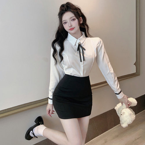 酒吧桌球俱乐部ktv辣妹工服纯欲jk制服女修身长袖白衬衫包裙套装