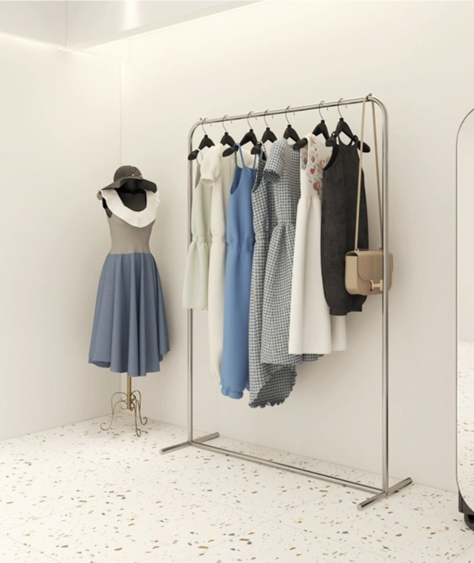 服装店不绣钢展示架落地式挂衣架家用衣帽架中岛架男女童装衣架