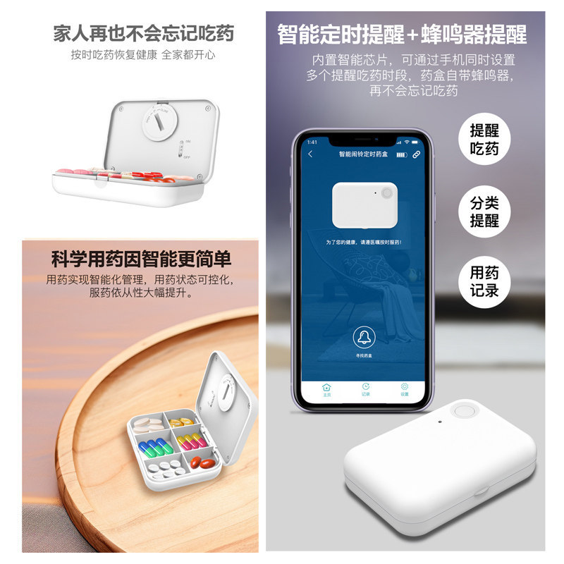 电子智能神器定时语音便携药盒图片