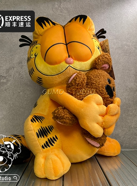 GUMO代购加菲猫和泰迪熊GARFIELD POOKY卡通周边潮玩正版毛绒公仔