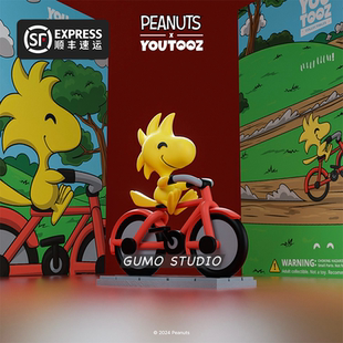 GUMO现货Woodstock糊涂塌客单车SNOOPY史努比周边公仔玩具手办