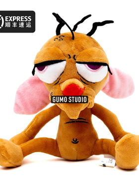 GUMO现货莱恩和史丁比Ren and Stimpy正版发声宠物动画毛绒公仔