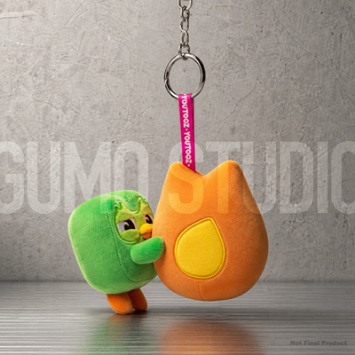官周限量Gumo 挂件玩偶 15cm 毛绒吊饰 多邻国 Duolingo 绿猫头鹰