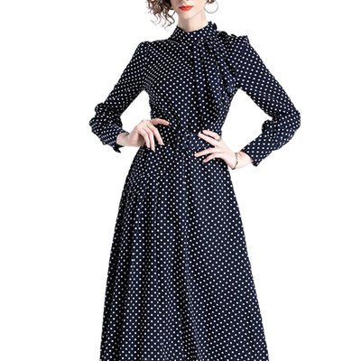 Naixin custom51873 Elegant long sleeve wave  irregular dress