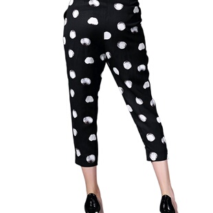 休闲修身 5285 拼色女式 中长小脚裤 七分直 奈昕个性 裤 化私人定制