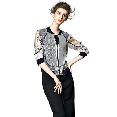 奈昕个性化私人定制正品高档货外套旗舰店 20956 防晒网纱烂花欧