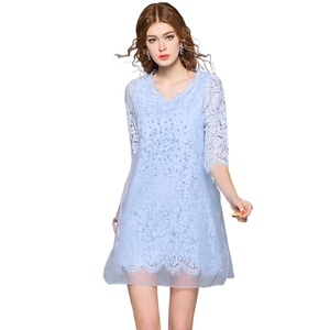 奈昕让您穿着好看个性化私人订制 115043 new dress瑞丽宽松V领蕾