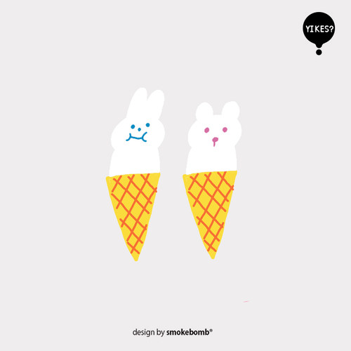 smokebomblab kids 俏皮小兔小熊冰激凌组合 儿童纹身贴纸