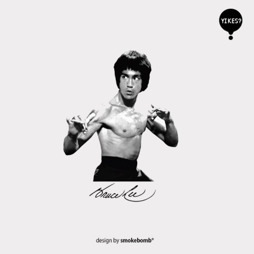 smokebomblab kids 艺术家系列 Bruce Lee 头像 纹身贴纸