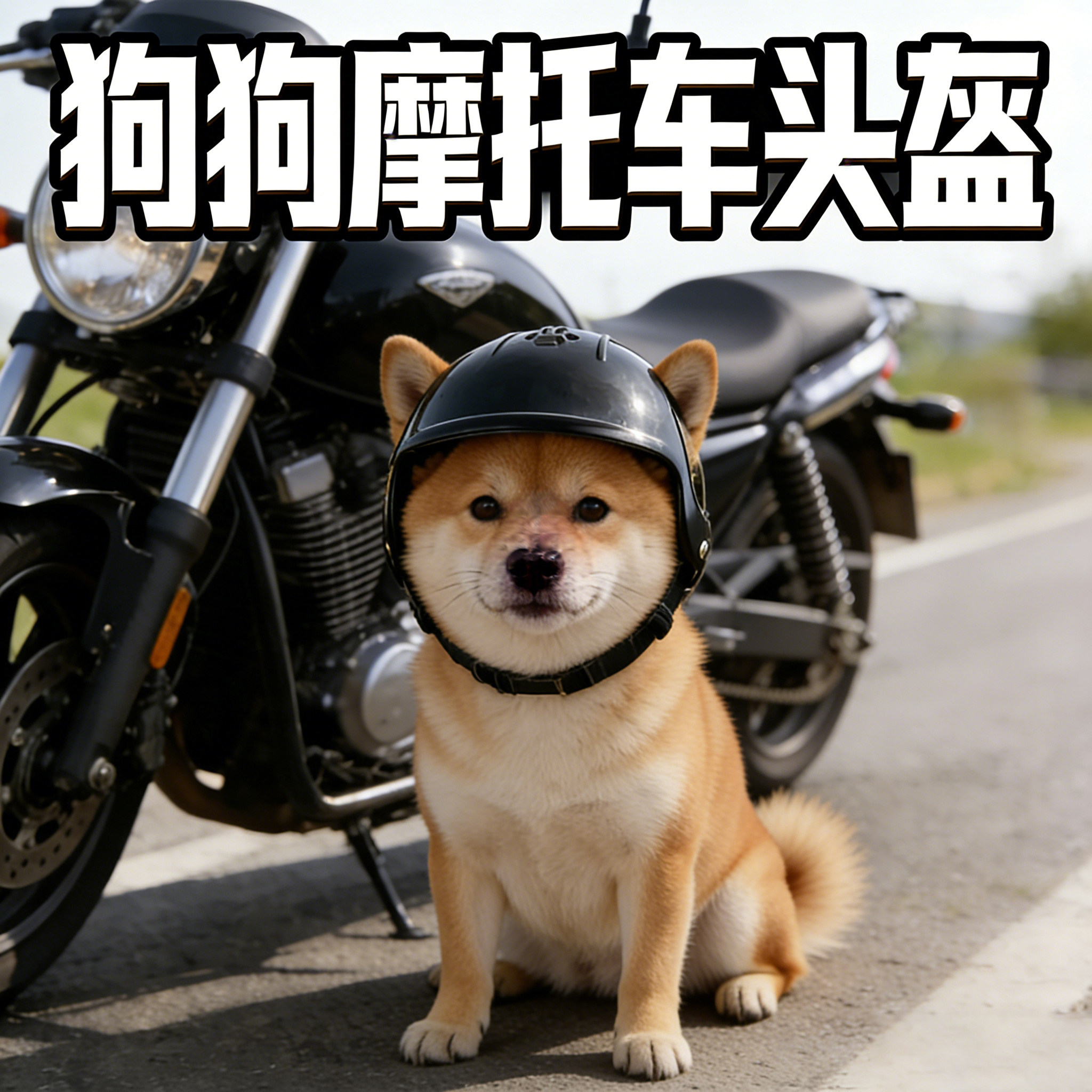 柴犬专用狗狗摩托车头盔小型犬骑行小狗帽子防风镜护目镜宠物外出