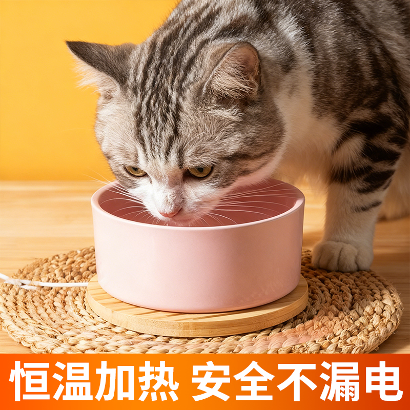 美短专用恒温猫咪饮水机宠物喝水酸奶机冬天喝水加热器陶瓷水碗
