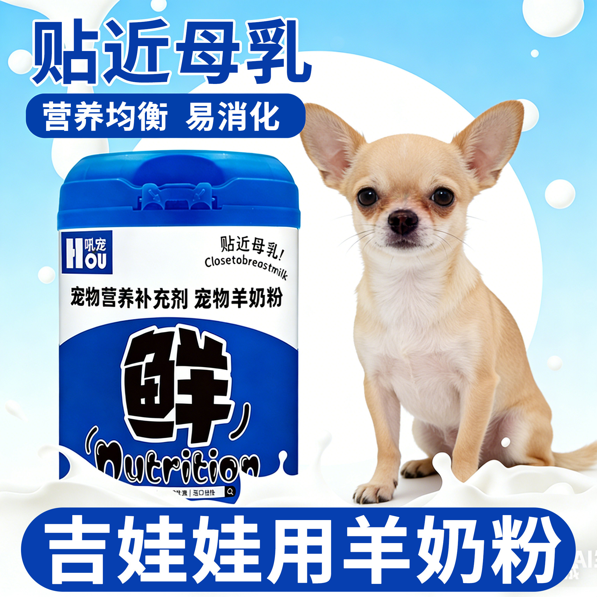 吉娃娃专用狗狗羊奶粉刚出生的幼犬小狗喝的奶粉营养补充剂成犬