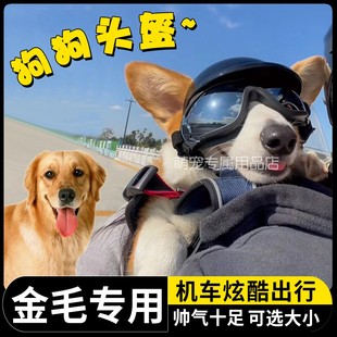 金毛专用狗狗护目镜宠物头盔机车可漏耳朵骑行小狗眼镜防风大型犬