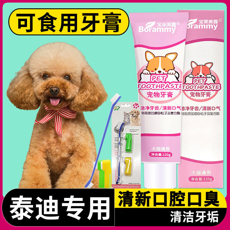 泰迪狗狗专用牙刷牙膏套装刷牙口臭可食用小狗牙结石小型幼犬