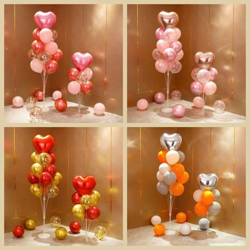 仪式情人节桌飘气球装饰生日派对结婚场景布置地飘立柱氛围感女孩