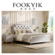 福溢家居 FOOKYIK法式 轻奢实木双人床1.8米软包床卧室婚床