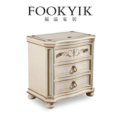 福溢家居意大利风维罗纳系列床头柜欧式 实木卧室储物柜边几柜角柜