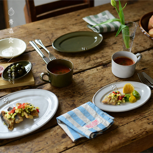 〈青森食堂〉日本制studio m'马耳他浮雕猫咪陶瓷马克杯餐椭圆盘