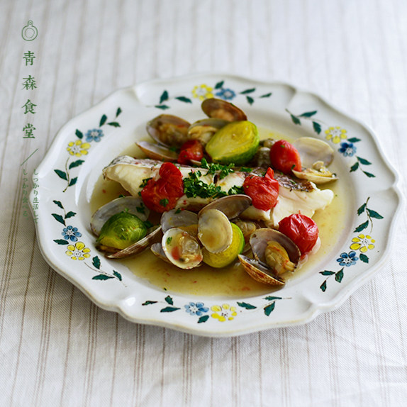 〈青森食堂〉日本制studio m'法式乡村做旧花朵陶瓷餐盘钵点心台