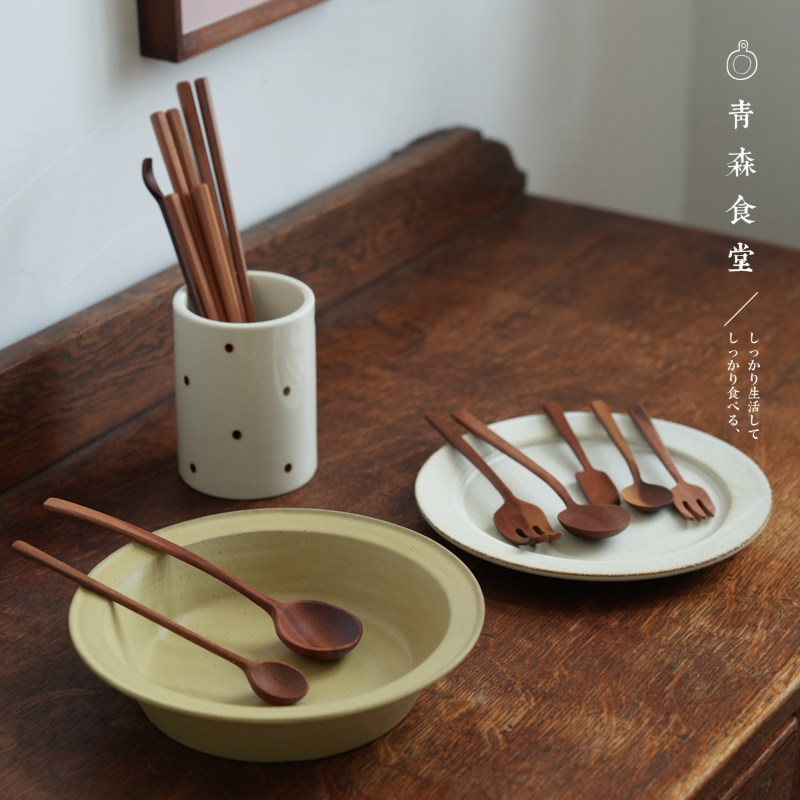 〈青森食堂〉日本入实木制甜品勺叉果酱勺黄油刀木筷筷子汤勺餐具
