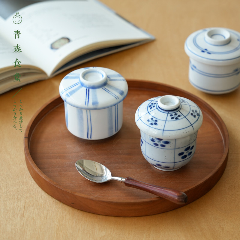 〈青森食堂〉日本制美浓烧传统和风茶碗蒸炖蛋陶瓷甜汤附盖小碗